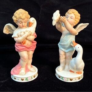 Gorham Cupid Enchantments Figurines Lot of Two 1987 #1601 & #1602